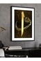 Gold Elif and Vav One Piece Black Wooden Framed Painting - 5