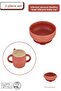 2-Piece Silicone Baby Feeding Set / Food Bowl / Baby Cup - Brick Color