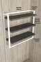 3-Tier Towel Rack Bookcase Stylish and Functional Metal Wood Wall-Mounted Home Bathroom Kitchen Organizer Shelf - 6