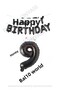 İstoç Black Happy Birthday Color Foil Balloon and Number Set Age 9