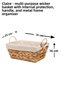 Claire - Multi-Purpose Wicker Basket with Inner Protection, with Handles, Metal Frame, Organizer, Organizer - 8