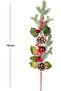 Christmas Ornament, Pique Berry Kokina, Red-Green - Snowy, Pinecones, Rattles, 70 cm - 3