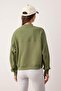 Haki Oversize/Geniş Kalıp Dik Yaka Kalın İçi Polarlı Örme Sweatshirt TWOAW26SW00205 - 4