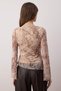 Ecru Abstract Animal Boat Neck Asymmetrical Detailed Fitted/Bodycon Knitted Blouse Twoaw26Bz00128 - 4