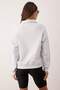 Gri Melanj Patlı Regular/Normal Kalıp Kalın İçi Polarlı Örme Sweatshirt TWOAW26SW00208 - 4