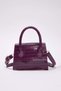 Plum Crocodile Textured Cross Strap Women's Mini Size City Bag Twoaw25Oc00000