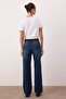 Koyu Mavi Kemerli Yüksek Bel Wide Leg Jeans TWOAW26JE00253 - 4