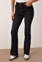 Antrasit Yüksek Bel Comfort/Esnek İspanyol Paça Flare Jeans TWOAW26JE00095 - 3