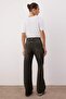 Antrasit Yüksek Bel Vintage Yıkama Geniş Paça Wide Leg Jeans TWOAW26JE00124 - 4