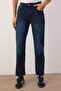 Koyu Mavi Yüksek Bel Comfort/Esnek Straight Jeans TWOAW26JE00256 - 3