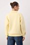 Sarı Gömlek Yaka Nakışlı Regular Fit Kalın İçi Polarlı Örme Sweatshirt TWOAW24SW00182 - 4