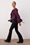 Antrasit Yüksek Bel Comfort/Esnek Flare Jeans TWOAW25JE00096 - 2