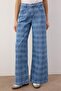Blue Plaid Patterned High Waist Wide Leg Jeans Twoaw26Je00024 - 3