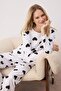Siyah %100 Pamuklu Kalpli Örme Pijama Takımı THMAW21PT0566 - 2
