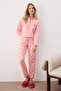 Pembe Kirazlı Fermuarlı Yumuşak Waffle Örme Pijama Takımı THMAW26PT00186