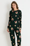Mausple Suede Uzunkol Women's Green Pajama Set