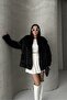 Premium Fur Black Coat with Lining - 3