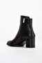 Women's Genuine Leather Daily Heeled Boots - Black - 7