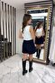 Women's Chain Detailed Crepe Shorts Skirt - 6