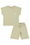 Bat Sleeve Palm Embroidered Set for 6-9 Years - Beige