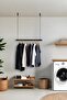 Modern Hanging Clothes Rack on Ceiling Mounted Wooden Clothes Retail Rack - 5