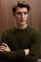 Vintlace Men's Round Neck Hair Knit Pattern Regular Fit Knitwear Khaki Sweater - 2