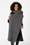 Gray Knitted Thick Women's Shawl - 45X210 cm - 4