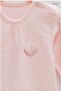 Tiny Lace Heart Detail Snap Body Pink - 2