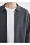 MG TRENDEN Anthracite Polo Neck Men's Knit Cardigan - 3