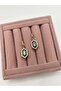 Steel Zircon Stone Dangle Earrings - 5