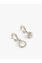 Geometric Charm Detailed Earrings Dangle - 3