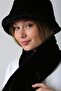 Black Soft Textured Plush Neck Collar & Hat Set of 2 - 8