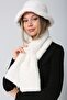 Ecru Soft Textured Plush Neck Collar & Hat Set of 2 - 4