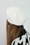 Ecru Soft Textured Plush Cap Women's Hat - 6