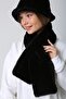 Black Soft Textured Plush Neck Collar & Hat Set of 2 - 6
