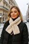 Beige Soft Textured Plush Women's Neck Collar