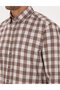 Brown Checkered Regular Fit Long Sleeve Shirt 50298846-Vr029 - 7