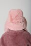 Pink Plush Fur Girl's Beret Hat with Earmuffs and Pompom - 8