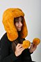 Saffron Plush Furry Headband Pompom Girls' Beanie Hat - 3