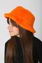 Orange Soft Textured Plush Bucket Girl's Hat - 4