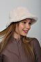 Beige Soft Textured Plush Bucket Women's Hat - 7