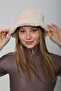 Beige Soft Textured Plush Bucket Women's Hat - 8