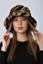 Soft Textured Camel Zebra Plush Bucket - Women's Hat - 2