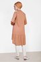 Pleated Hem Tunic with Lace-Up Collar 4066 - 3