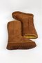 Tan Suede Long Boots with Fur Lining Inside, Thick Sole Women's Boots - 7