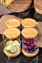 Duo 300ml 6-Piece Bamboo Vacuum Glass Breakfast Set with Lid - 4