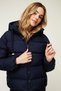 Navy Blue Women's Lined Water-Repellent Windproof Warm Fiber-Filled Winter Inflatable Coat
