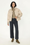 Women's Beige Windproof Water Resistant Filled Coat - 3