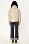 Women's Beige Windproof Water Resistant Filled Coat - 6
