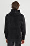 Text Embroidered Kangaroo Pocket Hooded Fleece Sweatshirt Hoodie - 6